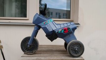 Dětské odrážedlo motorka, modré, plně funkční
