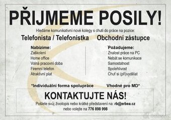 Telefonista/Telefonistka + Obchodní zástupce