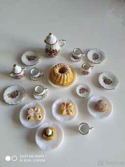 Čajový servis miniatura pro panenka nádobí vše set