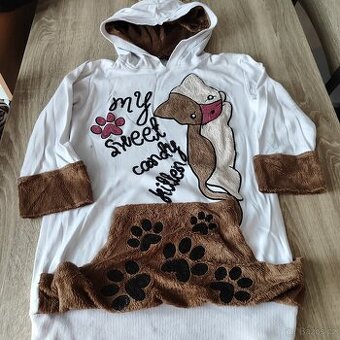 Nádherná mikina s kočičkou vel. 146 - 152