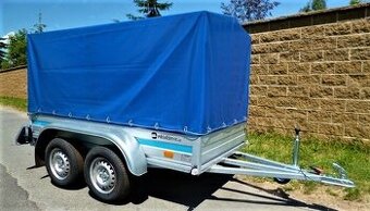 Dvounápravový přívěs s plachtou, 250x125x35/130 cm