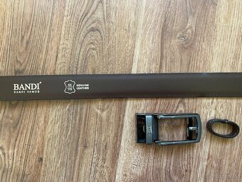 Nový pánský kožený opasek BANDI s aut. sponou - hnědý