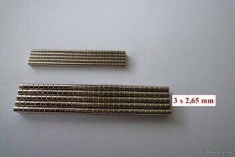 Neodym, neodymové magnety, neodymový, 3 x 2,65 mm