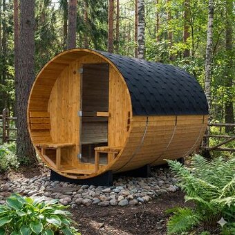 Finská sudová sauna thermowood 300, 1/2 okno zadní