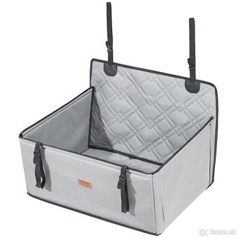 Šedá autosedačka pro psy (do 22 kg) s voděodolným potahem