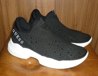 Černé ponožkové dámské boty Guess