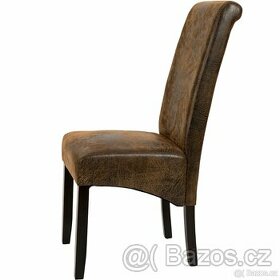 Jídelní židle ergonomická, masivní dřevo vintage hnědá