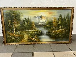Obraz horské krajiny - olejomalba na plátně