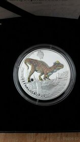 Stříbrná mince Pravěký svět- Pachycephalosaurus proof