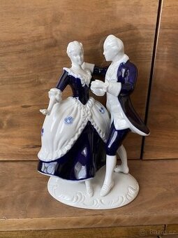 Ručně malovaná porcelánová soška Royal Dux, Elly Strabach