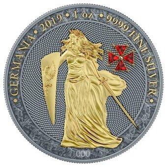 Germania 2019 ČERVENÝ KŘIŠŤÁLOVÝ KŘÍŽ – 5 Mark 1 oz