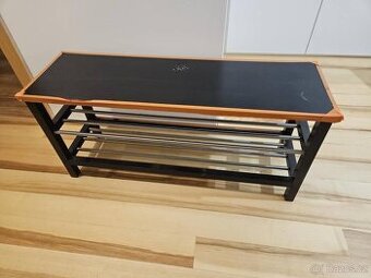 Lavička/botník Ikea TJUSIG - černá 108x34x50 cm