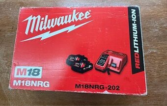 Milwaukee sada M18NRG-202,2x aku 2.0Ah + nabíječka