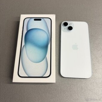 iPhone 15 Plus 128GB modrý, jako nový, 12 měsíců záruka