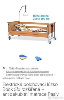 Elektrické polohovací lůžko Bock 3fx