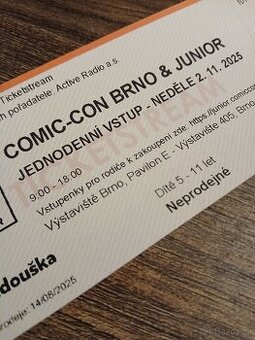 Vstupenka Comic Con Brno - Junior