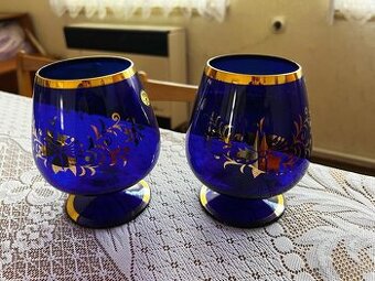 Staré skleničky na koňak (Bohemia kristal) - 2 kusy