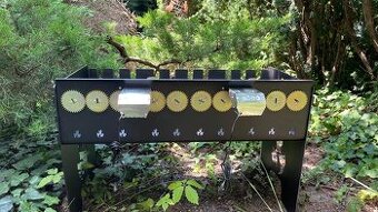 Automatický ocelový gril na špízy - šašlík(10 /8pozic)