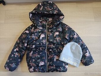 Dívčí zimní bunda + čepice