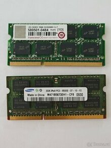 Paměť 2 GB DDR 3 1066 SoDIMM, 2GB 2Rx8 PC3 8500S