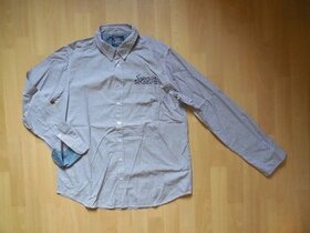 pánská Identic modrošedá košile, proužek dl.ruk XL- XXL/