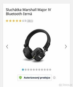 Sluchátka Marshall Major IV Bluetooth černá