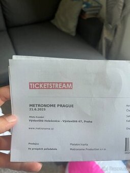 Lístek na Metronome Prague na 21. 6.