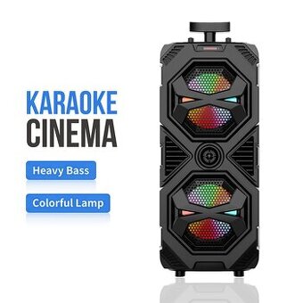 ZQS8212+ Party karaoke reproduktor s bezdrátovým mikrofonem.