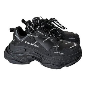 Balenciaga Triple S Sneaker Logo Print Black/White