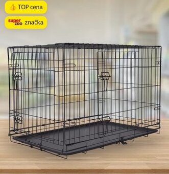Klec Dog Fantasy skládací L černá 2 dveře 91x56x63cm - 1