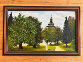 Obraz Zámek Benátky nad Jizerou, Zdeněk Vrba, olej 37x57