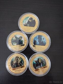 Prodám kovové dekorační mince s motivem Harryho Pottera
