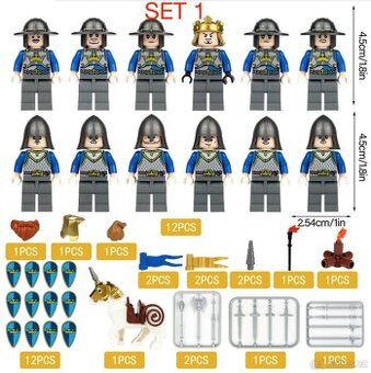 Figúrky Rytieri 5 (8ks) typ lego, nové, nehrané