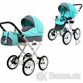 Prodám kočárek Babylux Roso 3 v1 v mint barvě