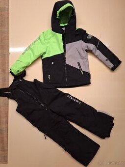 Klučičí lyžarská bunda + oteplovaci kalhoty - velikost 122