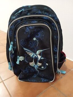 Školní batoh Topgal tmavě modrý s kolibříkem