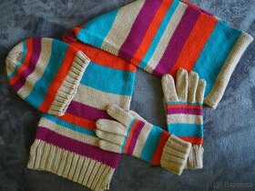 Zimní set šály, rukavic a čepice