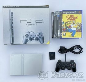 Playstation 2 Slim Satin Silver s krabicí