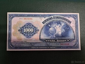 1000 Kč 1932 - BOČNÍ SPECIMEN - STAV 1