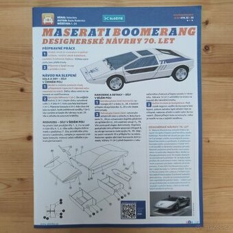 Sada vystřihovánek – Maserati Boomerang a město Janov z ABC