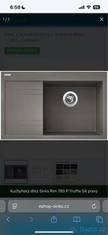 Kuchyňský dřez Sinks Rim 780 P Truffle 54 pravý