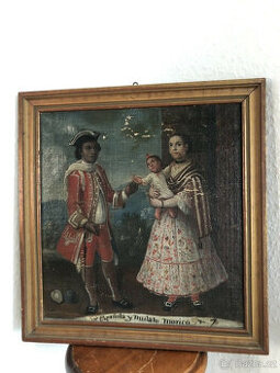 Olejomalba, malba, starý mistr, portrét, 18. století, vzácné