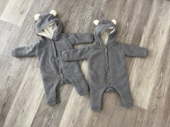 Dětské overaly pro dvojčata vel. 68 3-6M