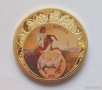 Staroměstský orloj – pamětní medaile Květen (Býk) – Au 999