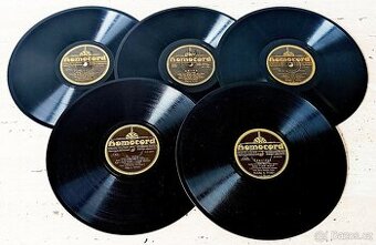 Sada 1 - 5 československých šelakových gramodesek 1930-1932