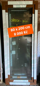 Balkonové okno 80x200 cm Ořech