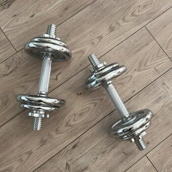 Nakládací jednoručky 3-10kg + posilovací kolečko