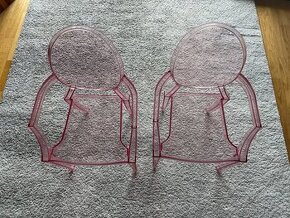 Kartell designové dětské židle Lou Lou Ghost, růž. trans 2ks - 1