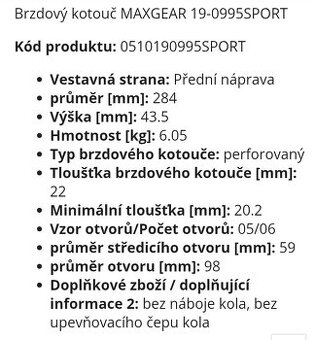 Přední sportovní kotouče Opel Astra,Chevrolet - 1