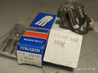 24 V.Halogen žárovky G6.35/15-150W,H1-65W